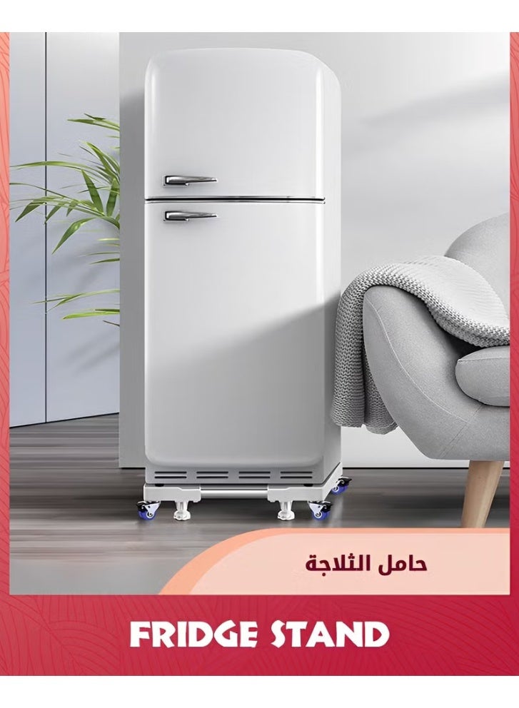 ميني ثلاجة الوقوف,غسالة الثلاجة القابلة للتعديل مع 4 أقدام قوية و 4 عجلات,قاعدة متنقلة عالمية للقاعدة لمجفف الغسالة,قابلة للتوسع - Image 2